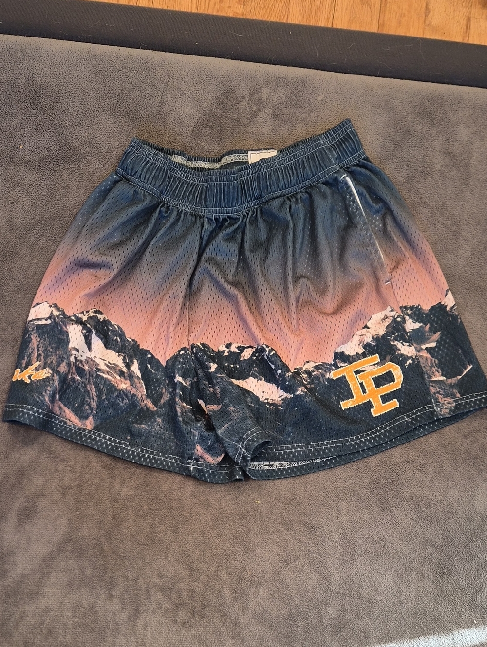 Inaka Power Men’s Gradient Mountain Athletic Shorts - Pink and Navy